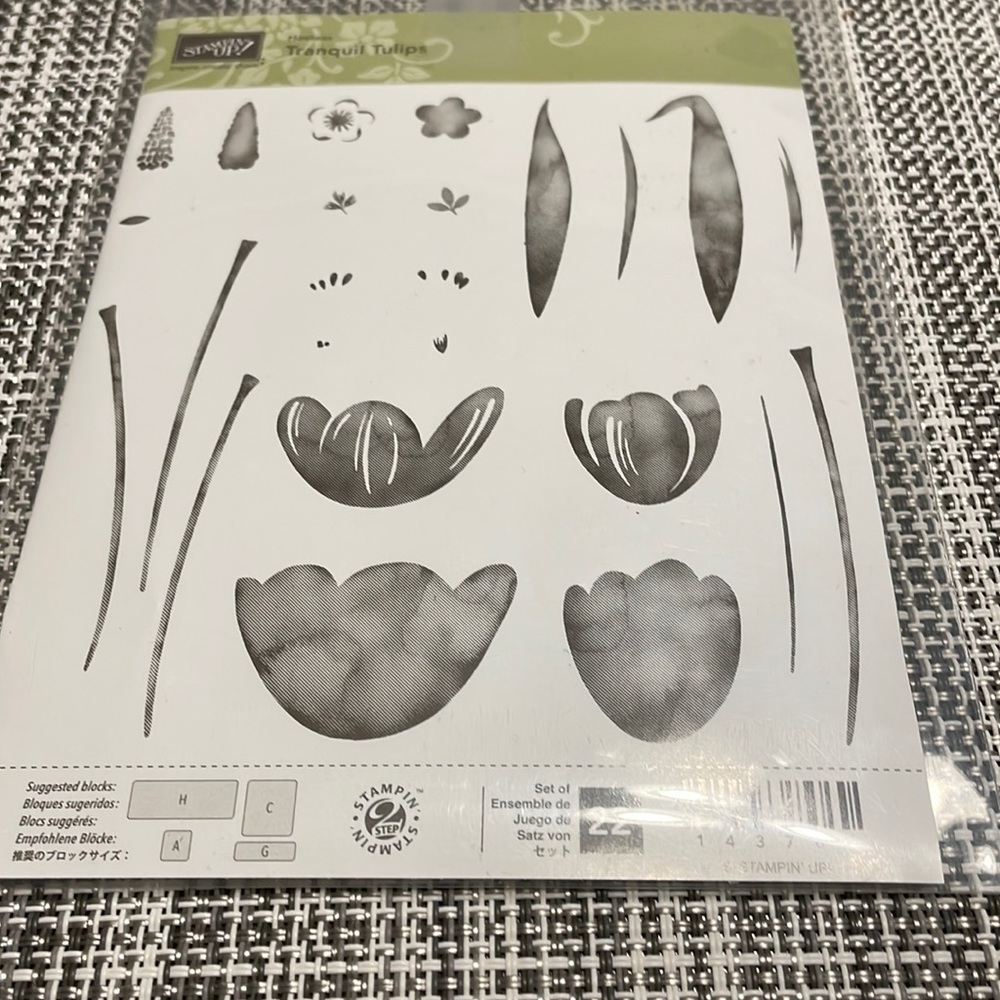 Tulips Floral themed acrylic stamp set by Stampin Up called tranquil Tulips.